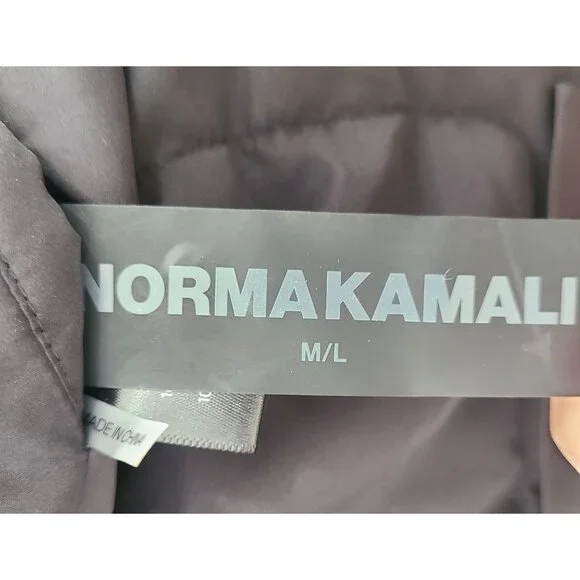 NWT Norma Kamali Sleeping Bag Hooded Jacket Coat Black size M/L - Picture 4 of 10